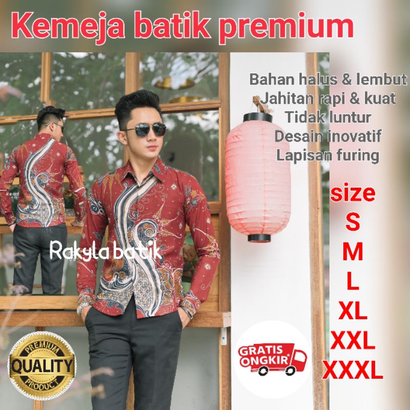 KEMEJA BATIK PRIA PREMIUM FURING KAIN BATIK SARIMBIT BATIK TULIS