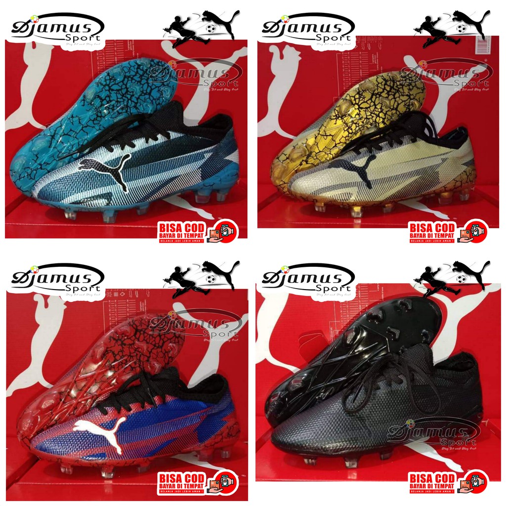 Sepatu Bola Puma Ultra SL G.O Merah Biru Hitam Kuning | Sepatu Olahraga Sepakbola Puma bahan lentur 