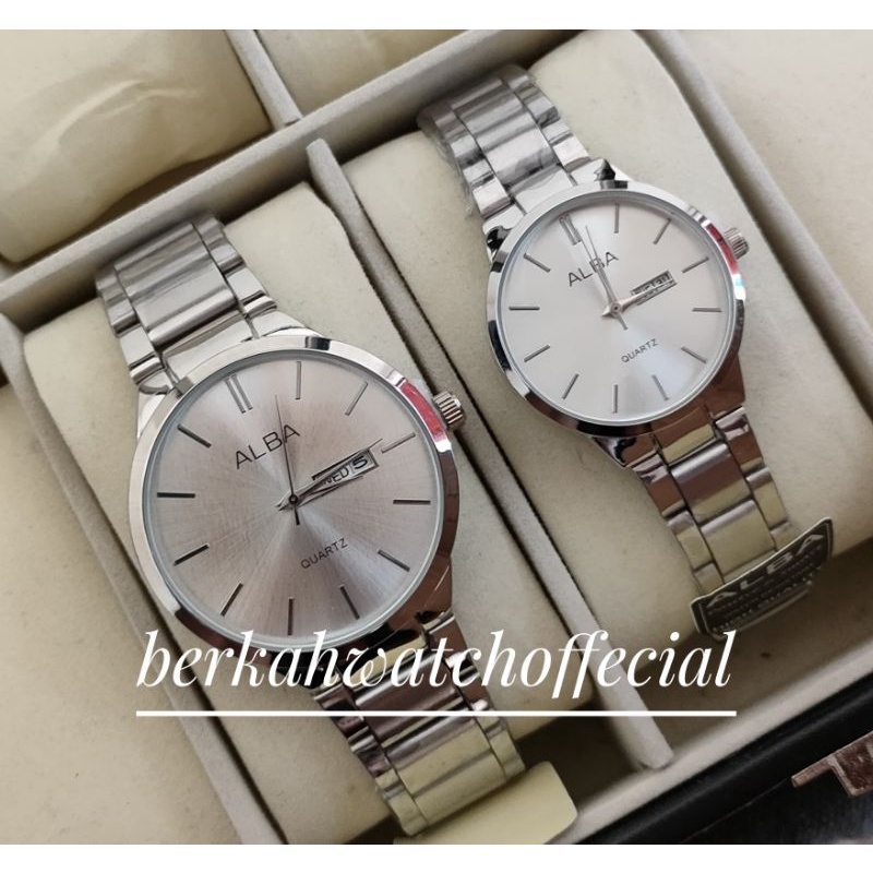 Jam Tangan Couple Seiiko Anti Air Rantai Date Aktif