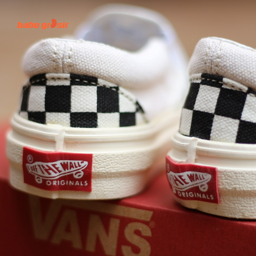 PROMO Sepatu Anak Vans Slip On Checkerboard Kids TOP Premium Quality, Bahan Kanvas, Sol Waffle DT Anti Slip Tidak Licin