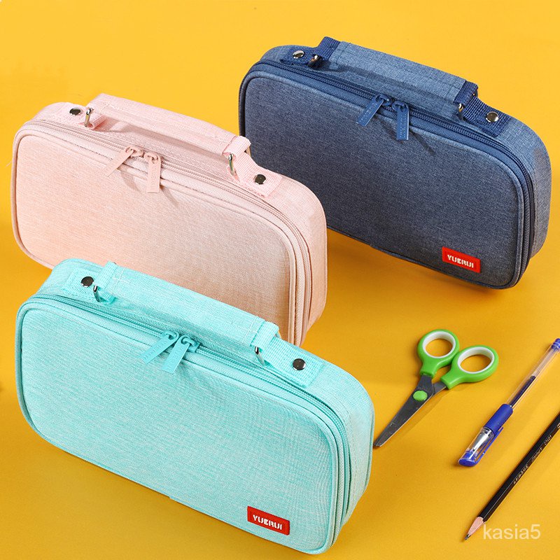 

Student portable pencil case School stationery storage bag Canvas pen case large capacity pen bag fo