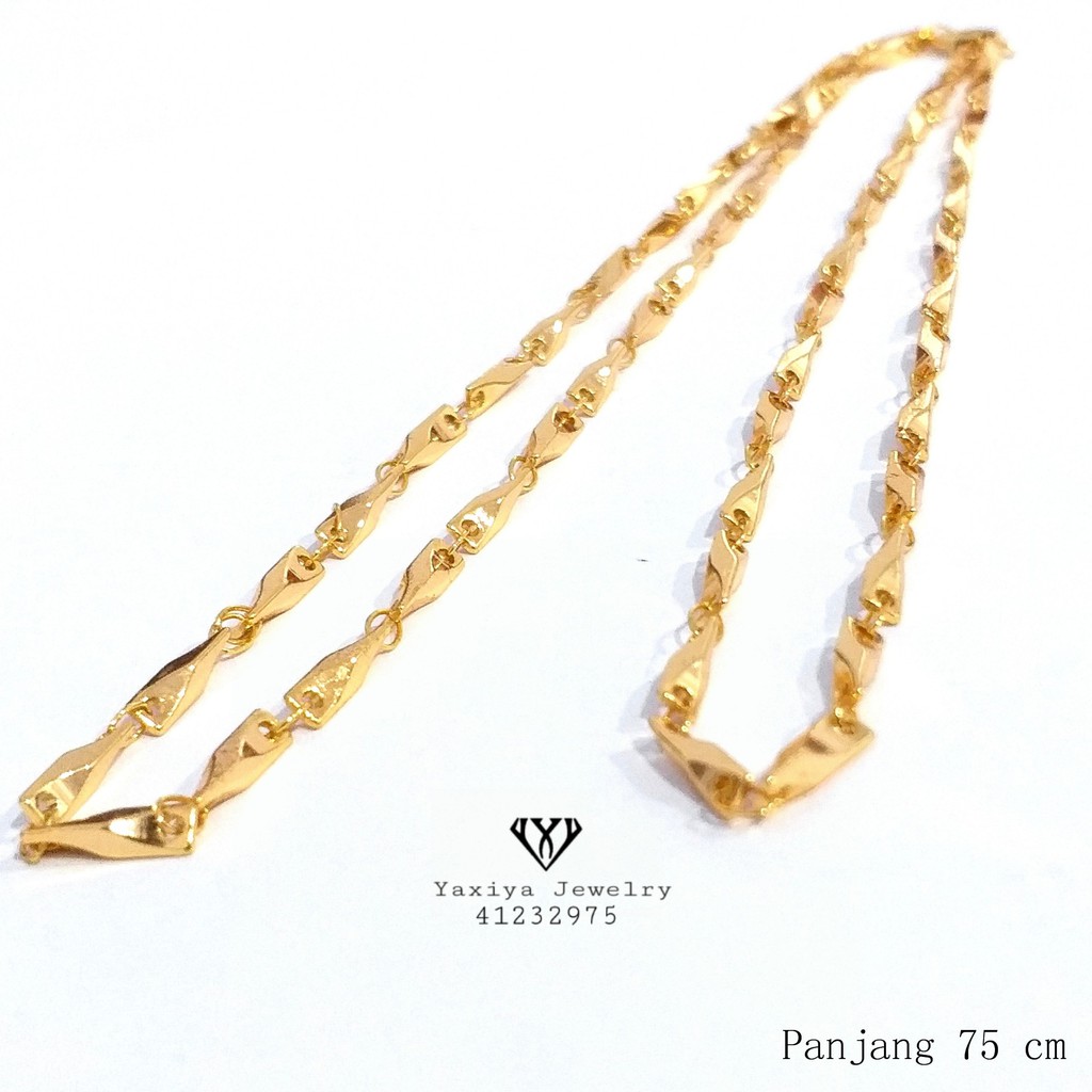 

Kalung Rantai Balok Lapis Emas Perhiasan Imitasi Gold 18K Yaxiya 1244