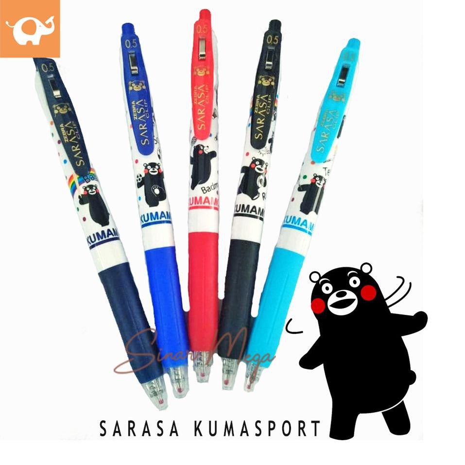 

Ready Stock ➮ Sarasa Pulpen Gel Pen Zebra Sarasa Clip Kumasport Kumamon Edition 0,5mm Lucu Murah 99➾