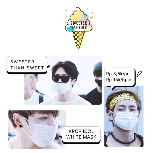 MASKER MULUT PUTIH KPOP IDOL BTS EXO