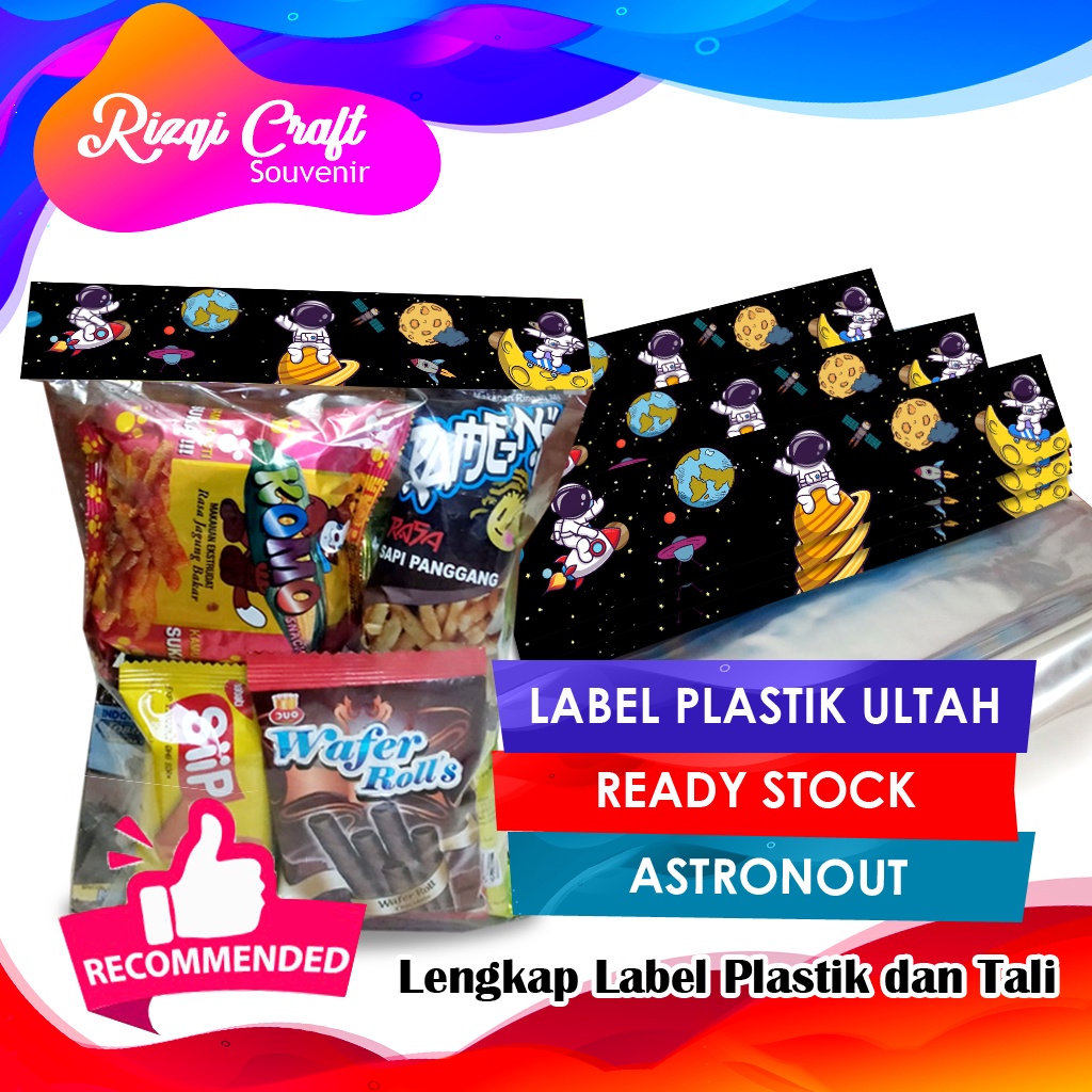 

[Ready] Astronot Tas Label Snack Plastik Ulang Tahun