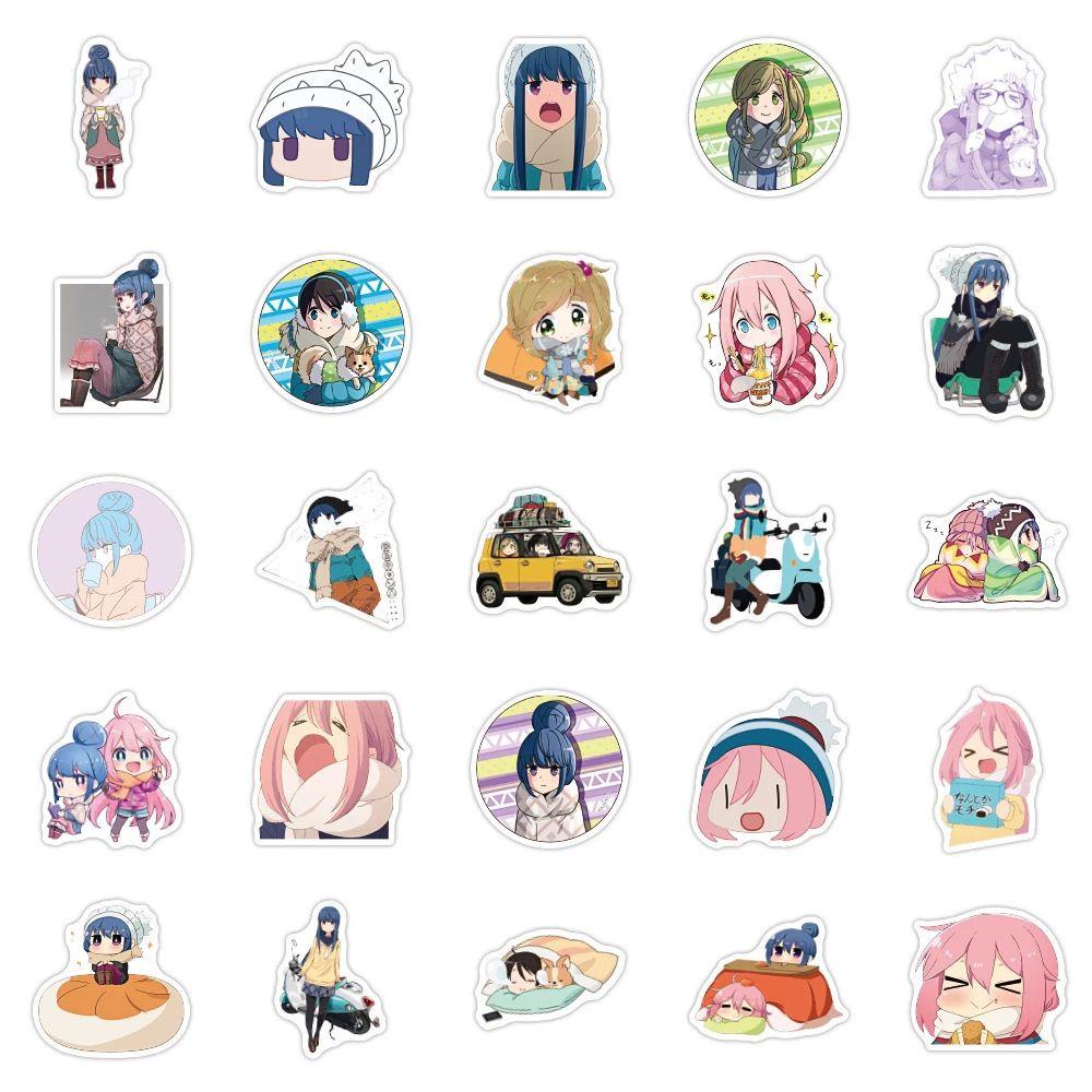 Mxbeauty Yuru Camp Hadiah Kawaii Lucu Dekorasi Stiker Perekat Diri Alat Tulis Stiker Ponsel Dekorasi Skateboard Stiker Graffiti Stiker