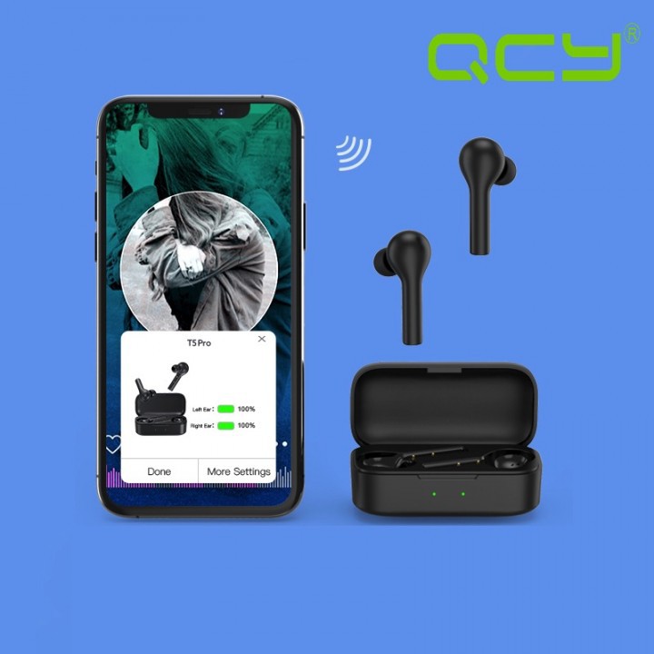 814 QCY T5 Pro Bluetooth 5.0 TWS Gaming Earphone Wireless Charging