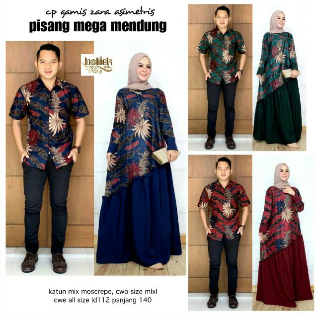 BATIK COUPLE PISANG MEGA MENDUNG (READY STOK) KEMEJA GAMIS KATUN OOTD KONDANGAN OOTD LEBARAN