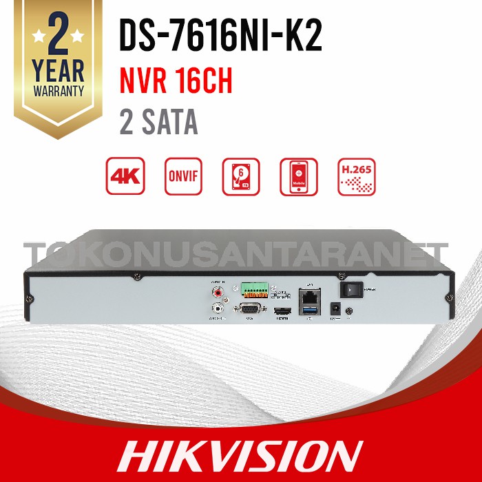 DS-7616NI-K2 HIKVISION NVR 16CH 2SATA
