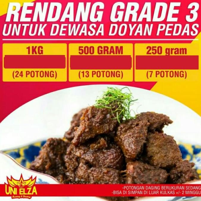 

Rendang 1 Kg Hitam Daging Sapi Masakan Padang Asli Sehat Pedas Awet ---Termurah---