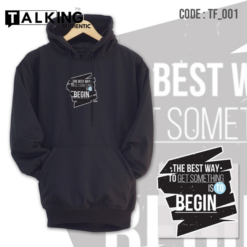 Sweater Hoodie Pria Clothing Bandung Distro Original TALKING AUTHENTIC Warna Hitam Hudi Pria Wanita Unisex Hoddi Bahan Katun Tebal Lembut Terbaru Hodi Murah Ukuran Jumbo M L XL XXL Switer Berkerudung Terlaris