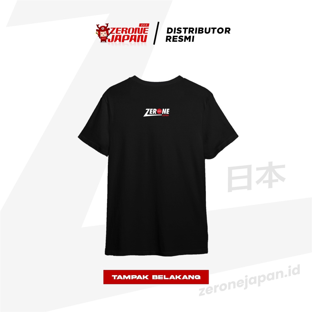 Baju Kaos T-Shirt Zerone Japan Lengan Pendek All Size Hitam Bahan Katun Adem