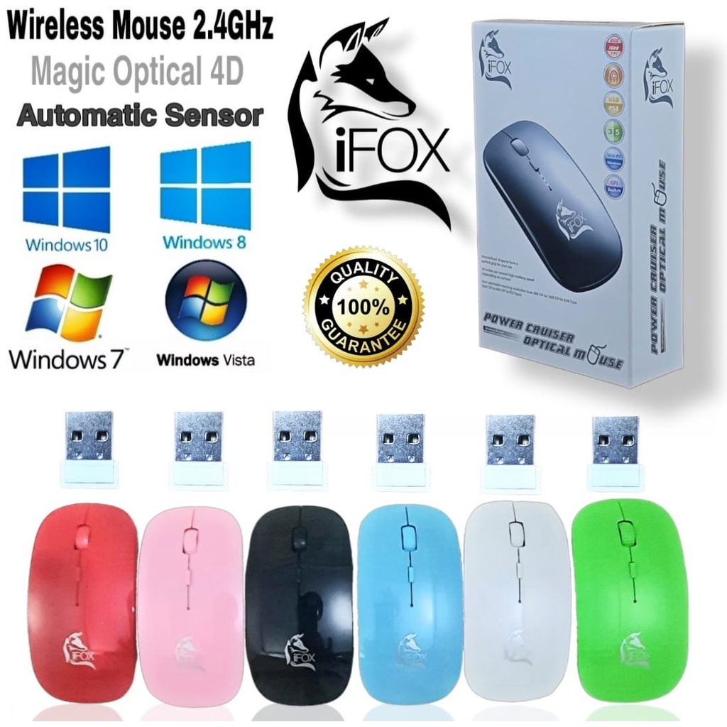 Mouse Slim Bluetooth Wireless Magic Optical 4D Laptop / PC Windows / Support Semua Windows