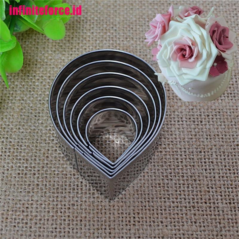 6PCS/Set Rose Petal Mold for Cake Decor Fondant Sugarcraft Cutters Tools Mould