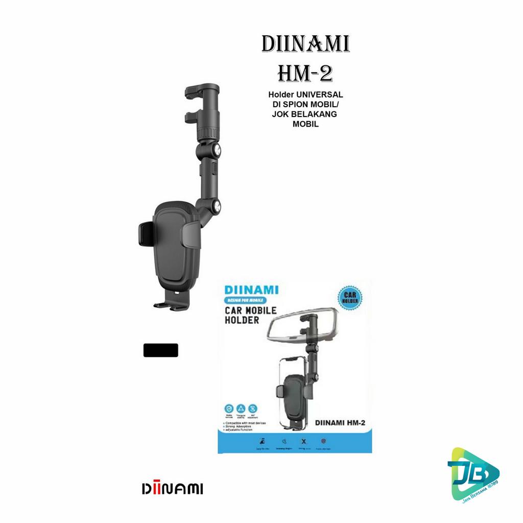 DIINAMI HM-2 CAR PHONE HOLDER REARVIEW MIRROR ADJUSTABLE UNIVERSAL HOLDER putar 360 derajat / Holder mobil di spion multifungsi JB8810