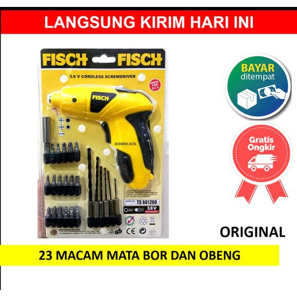CORDLESS SCREWDRIVER  MESIN BOR OBENG BATERAI FISCH TS