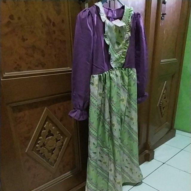 Gamis Anak Purple Batik Ohbaby