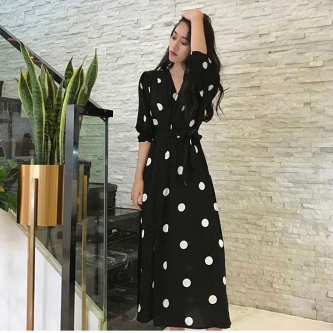 maxy import bangkok korea / dress import bunga flower floral garden / maxi korea gamis impor premium