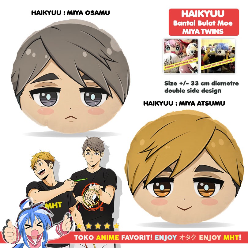 Bantal Bulat Anime Haikyuu Osamu Atsumu Miya Twins Inarizaki
