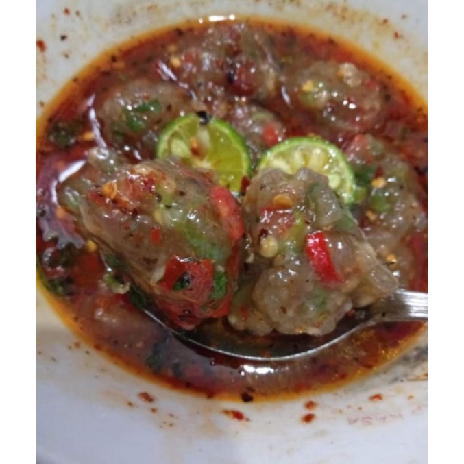 

baso aci tulang rangu sapi plus cabe rawit merah khas garut isi 6 butir Sudah komplit harga riseller