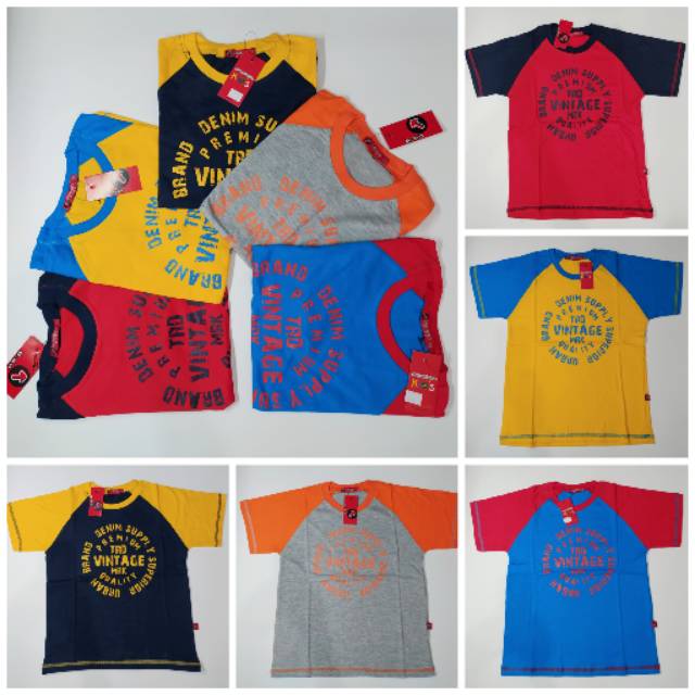 Obral Baju Kaos Anak Anak Domino KIDS (Usia 7 -12 tahun)