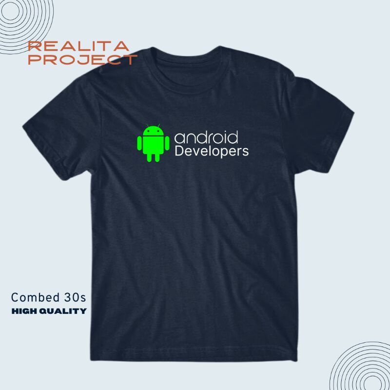 Kaos Combed 30S Kaos Programmer Android Developer / Kaos Distro Wanita Pria