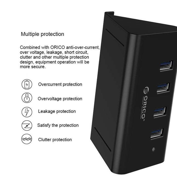 Usb 3.0 hub Orico 4 port 5gbps 100cm cable with Phone holder stand shc-u3 - Terminal usb3.0 4 slot shcu3