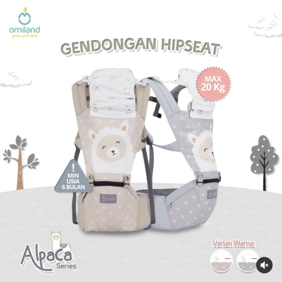 Omiland Gendongan Hipseat Alpaca Series OB15204 - Gendongan Bayi