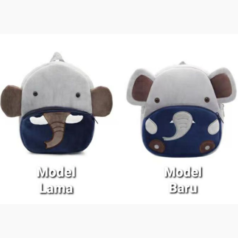 New Kids - Tas Ransel Anak TK / Paud Karakter Binatang Animal Bahan Boneka