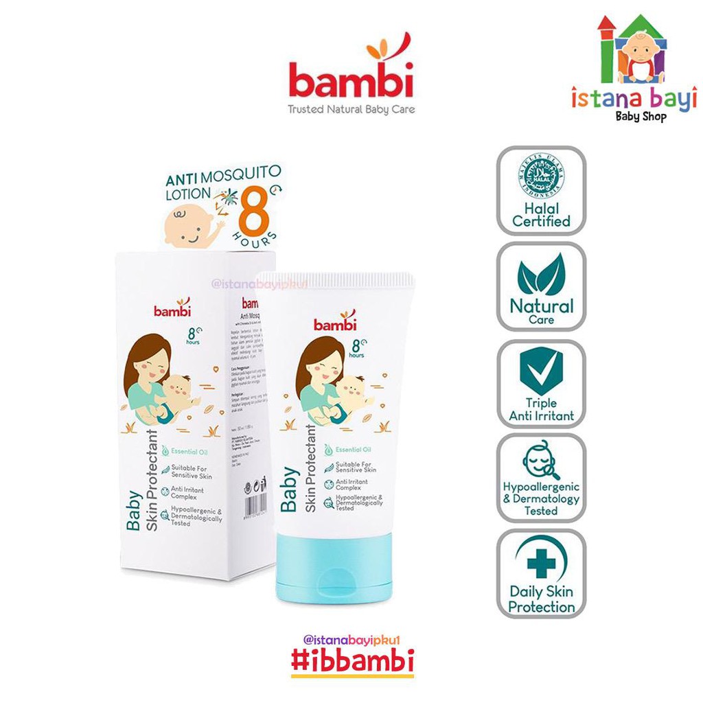 Bambi Baby skin Ptotectant 50 ml - Anti Mosquito Lotion/lotion anti nyamuk