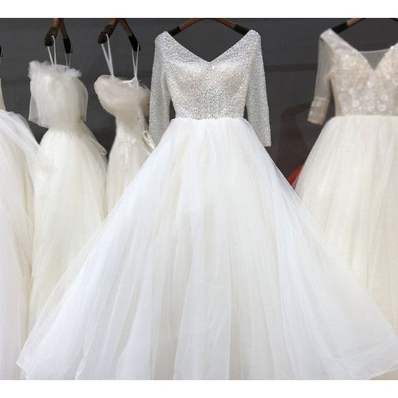 Wedding Dress 6852 Korean Style Women Sweet Bride Floor Length Mermaid Wedding Dress Bridal Gown