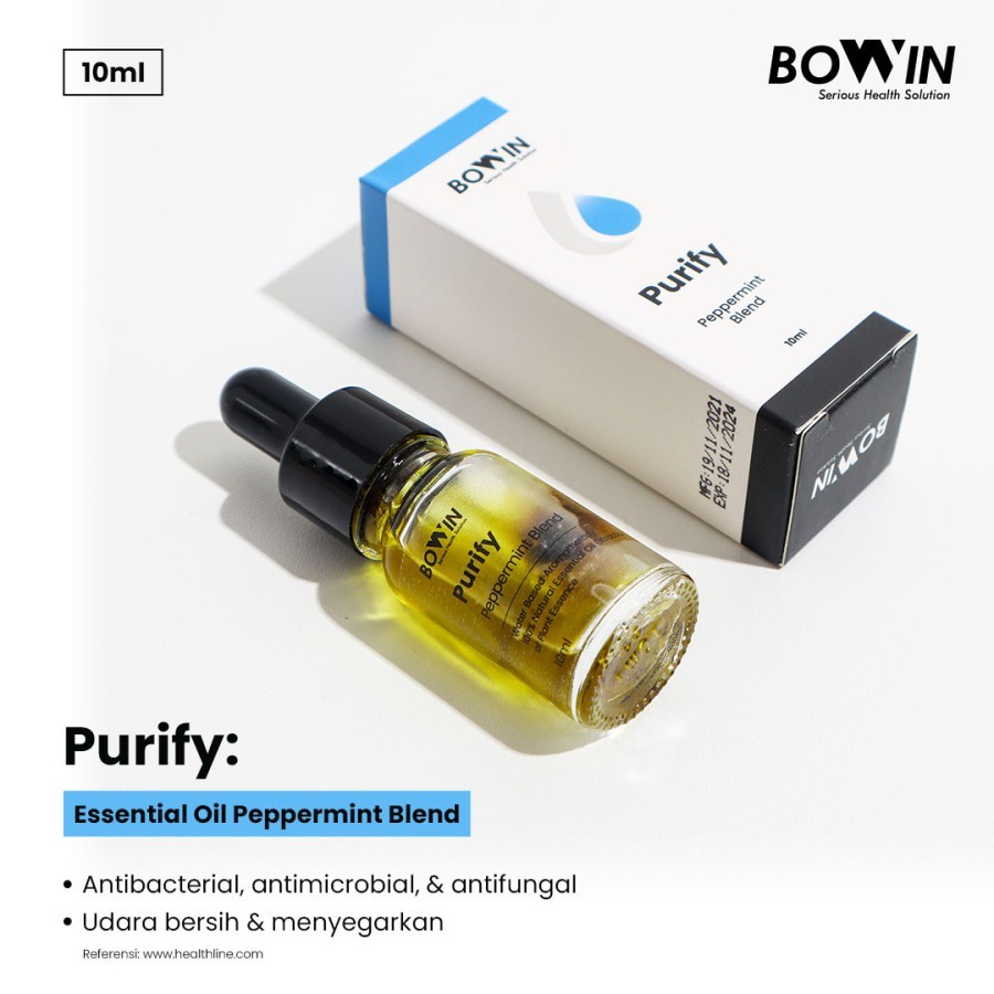 Bowin Essential Oil Water Based Air Peppermint Batuk Flu Pilek Organic