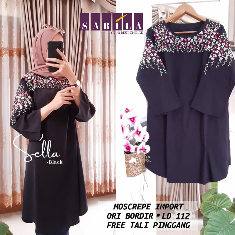 TUNIK ATASAN WANITA HITAM BORDIR/ MARITA,NADYA,DEFIKA,HIMALAYA,SELLA,ELVIRA,MARCIA,ZOYA,JANETA