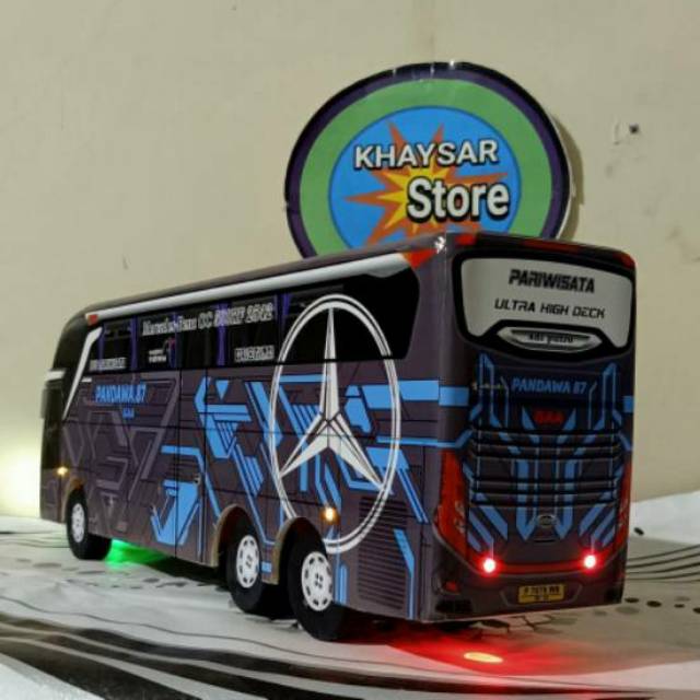 Miniatur bus bis pandawa 87 UHD plus lampu