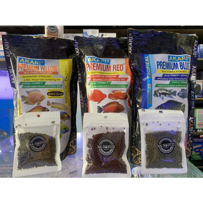 repack akari premium 10gr/1mm/ blue/yellow/red/pelet chana - Biru