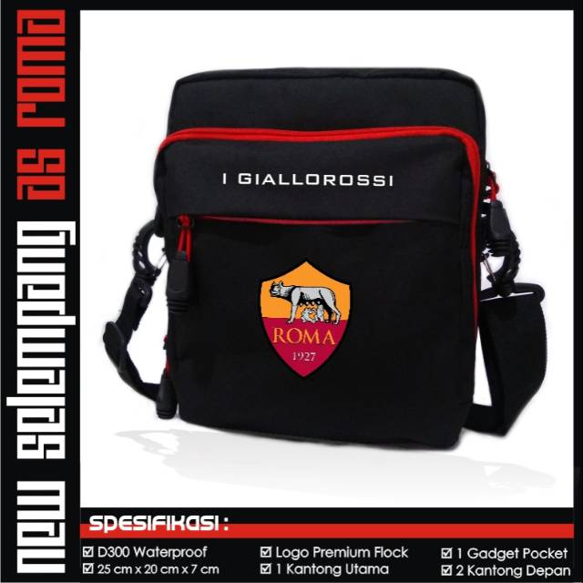 Tas Slempang As Roma Hitam