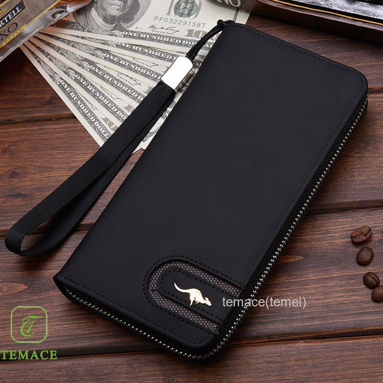 (BISA COD) DEABOLAR Dompet Pria Bahan Kulit - JC222-Hitam-Hitam