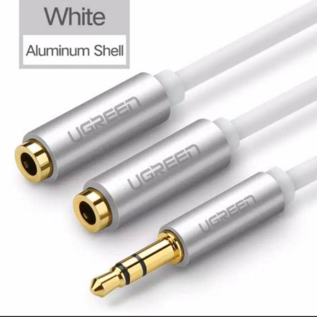 Ugreen Kabel Aux 3.5mm Splitter Y Headset Adapter Jack 3.5mm to 2 Aux 3.5mm for Earphone