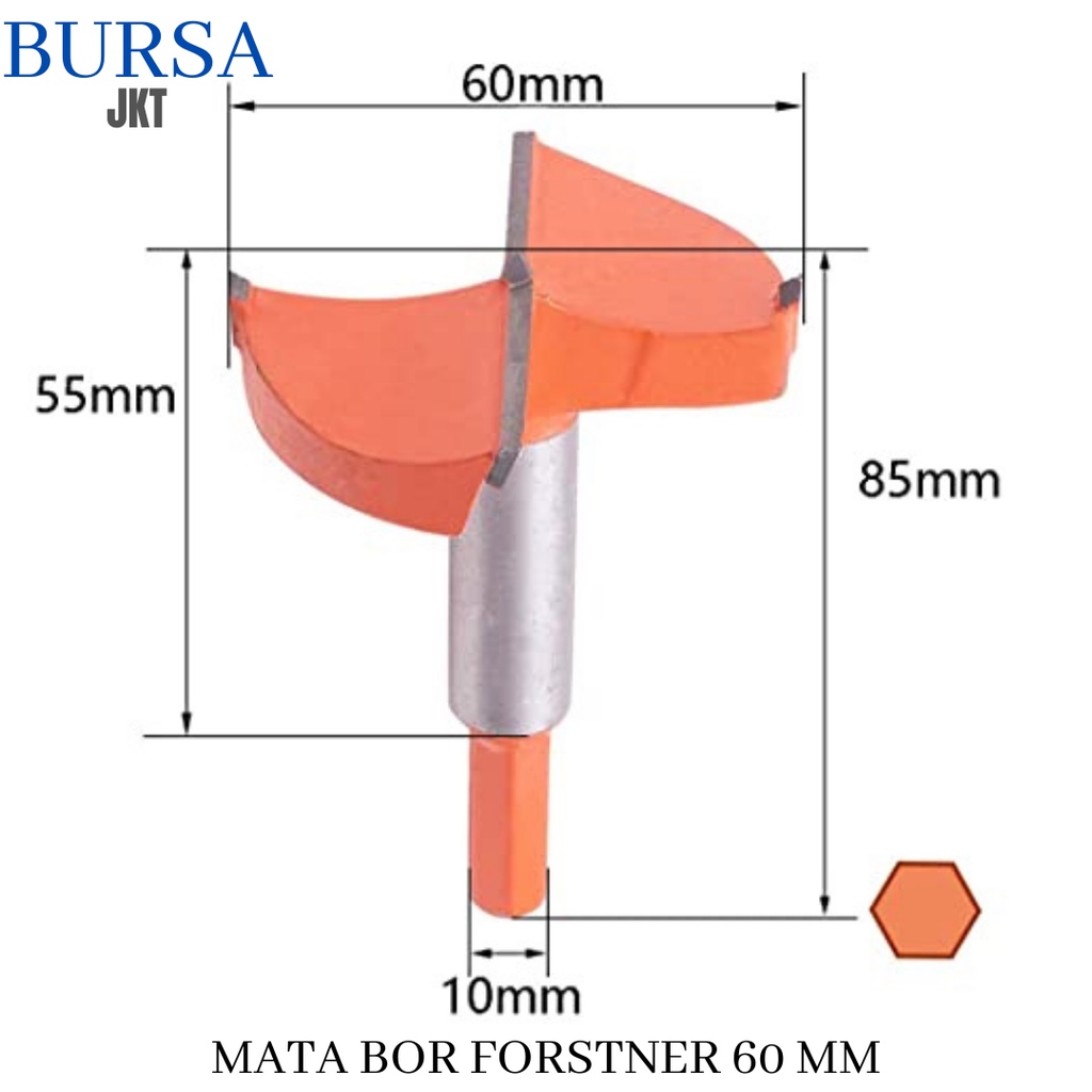 MATA BOR KAYU ENGSEL SENDOK MERAH FORSTNER BIT HOLE SAW 16 - 60 MM