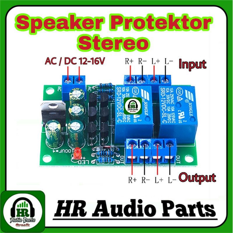 Kit Speaker Protektor Stereo 2 Channel AC / DC 12V - 16V Delay 3-5 Detik