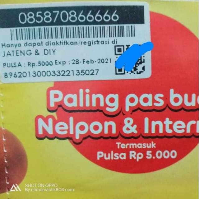Nomor cantik Indosat panca ekor 708 66666 kartu perdana segel