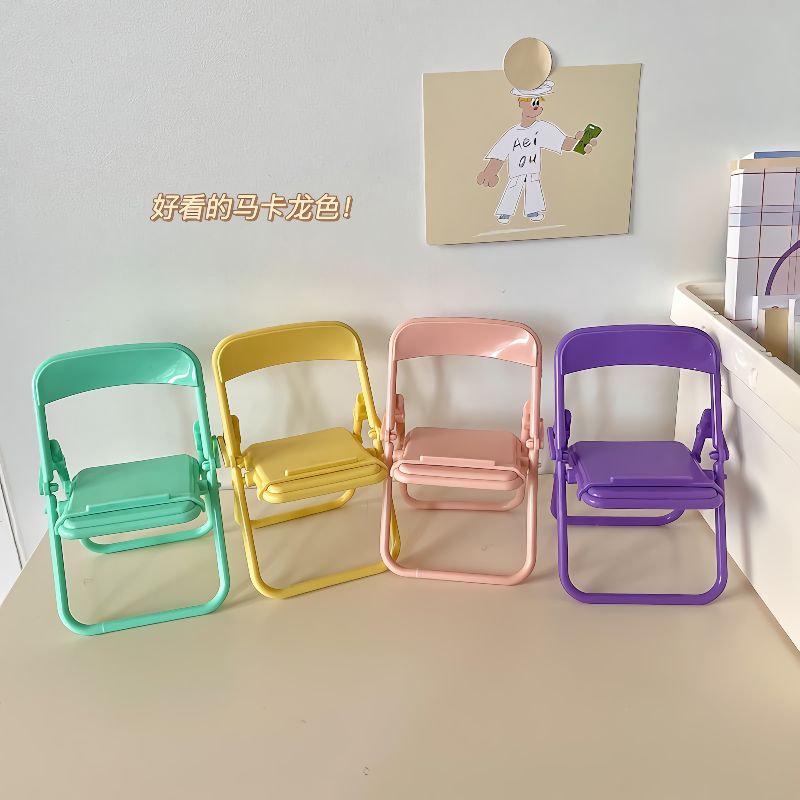Hunam Phone Holder Hp Bentuk Kursi Lipat Cute Chair Portable Aestetic Meja Belajar