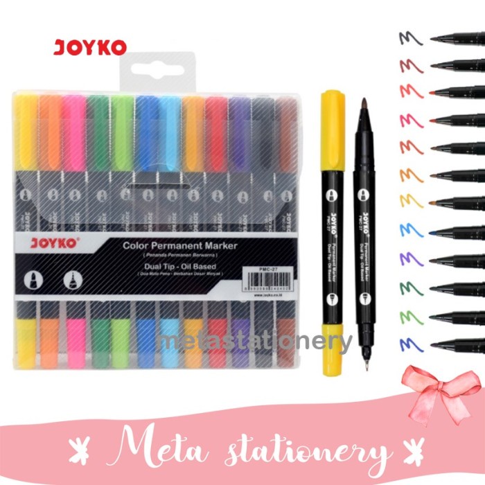 

Wow Spidol Permanent / Color Permanent Marker Joyko Pmc-27 Set Sale!!!