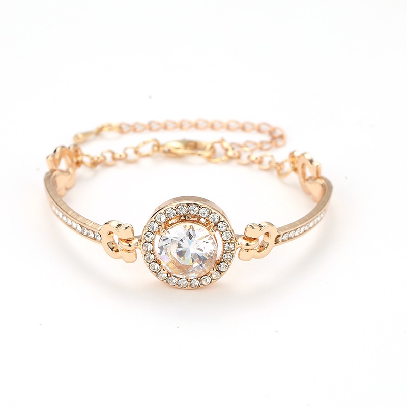 Gelang Permata Kristal Bulat Harian Fashion Korea-5
