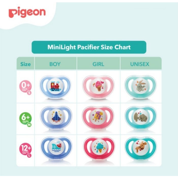 PIGEON Minilight Pacifier Empeng Bayi Soother Newborn - 12 Bulan | Empeng Pigeon