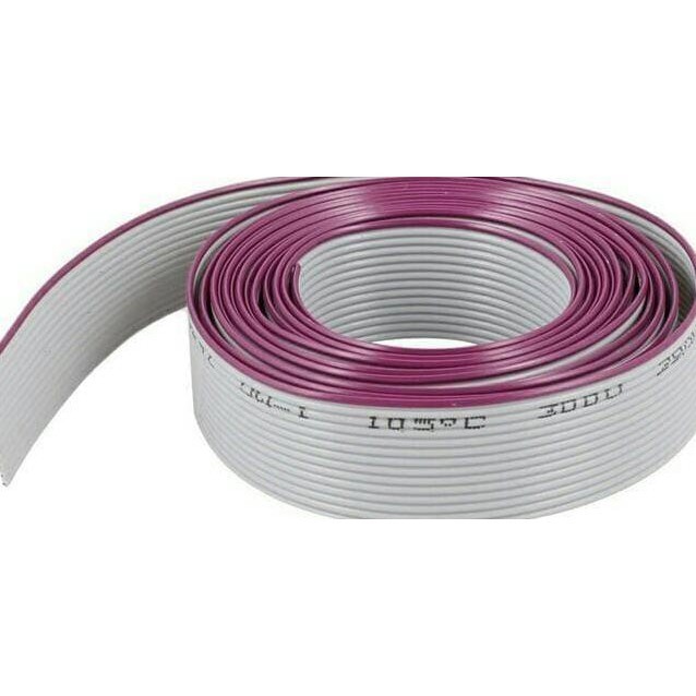 Flat Cable Kabel Pita 26P Abu Abu IDC 26 Pin Per 0.5 Meter