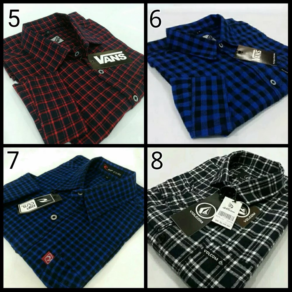 KEMEJA FLANEL DISTRO SURFING LENGAN PANJANG PRIA MOTIF KOTAK CUPEL ECER &amp; GROSIR