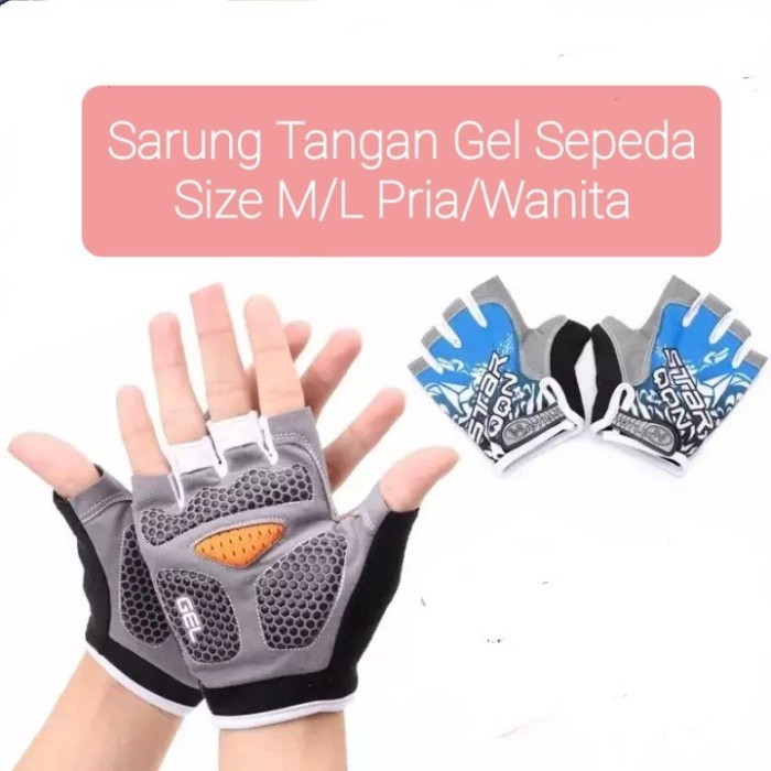 GOOD Sarung Tangan Sepeda Half Finger Gel Pad Pria Wanita Mirip Rockbros