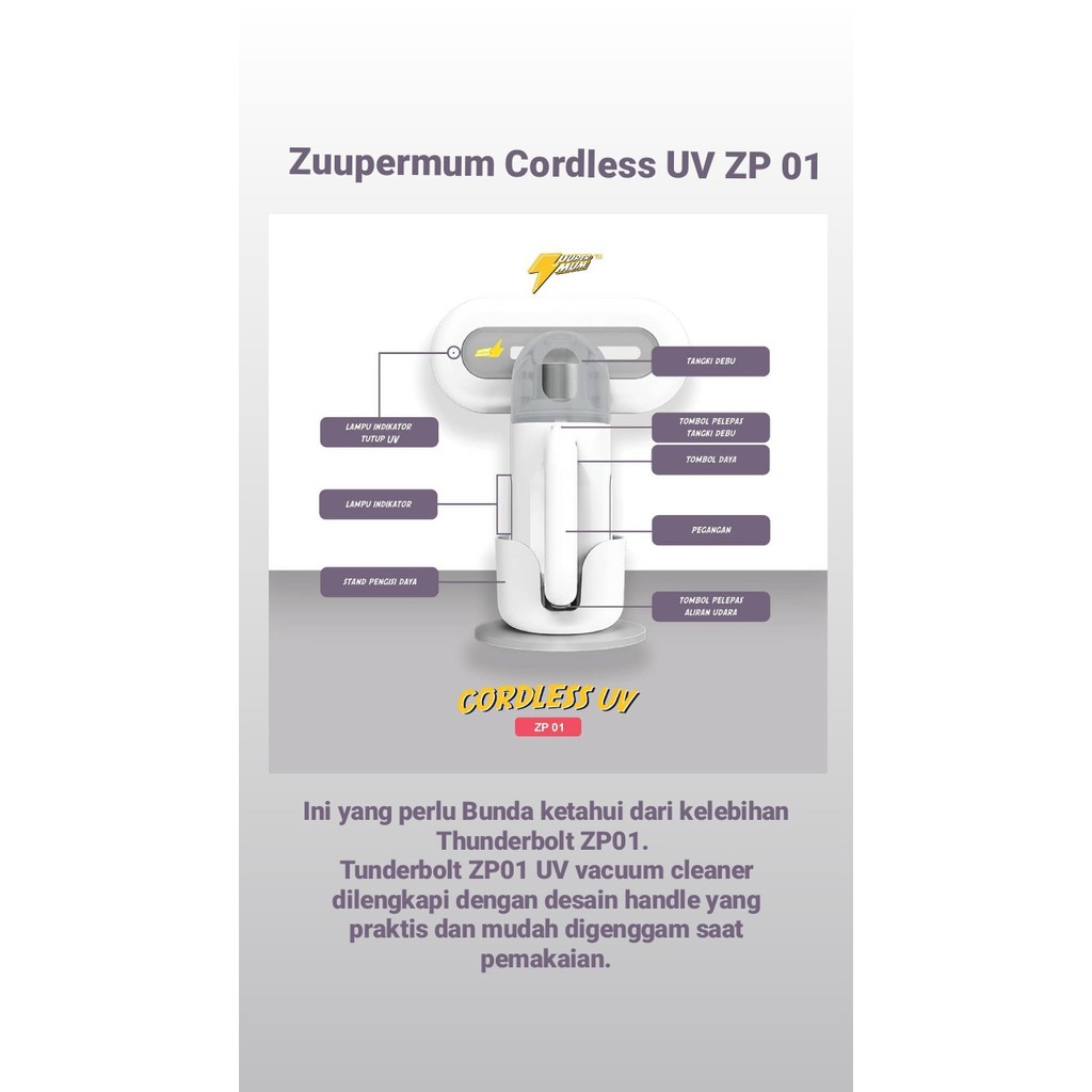 Supermum Cordless UV ZP01 Vacum Cleaner