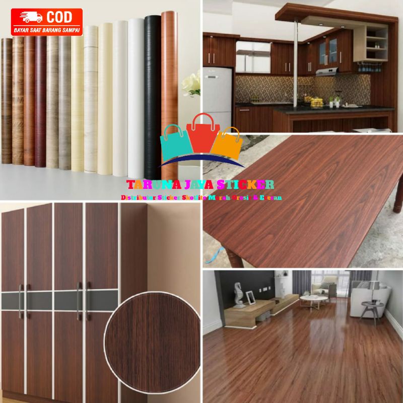 Sticker Motif Serat Kayu/ Sticker lemari/ Stiker meja stiker kulkas dan kitchen set